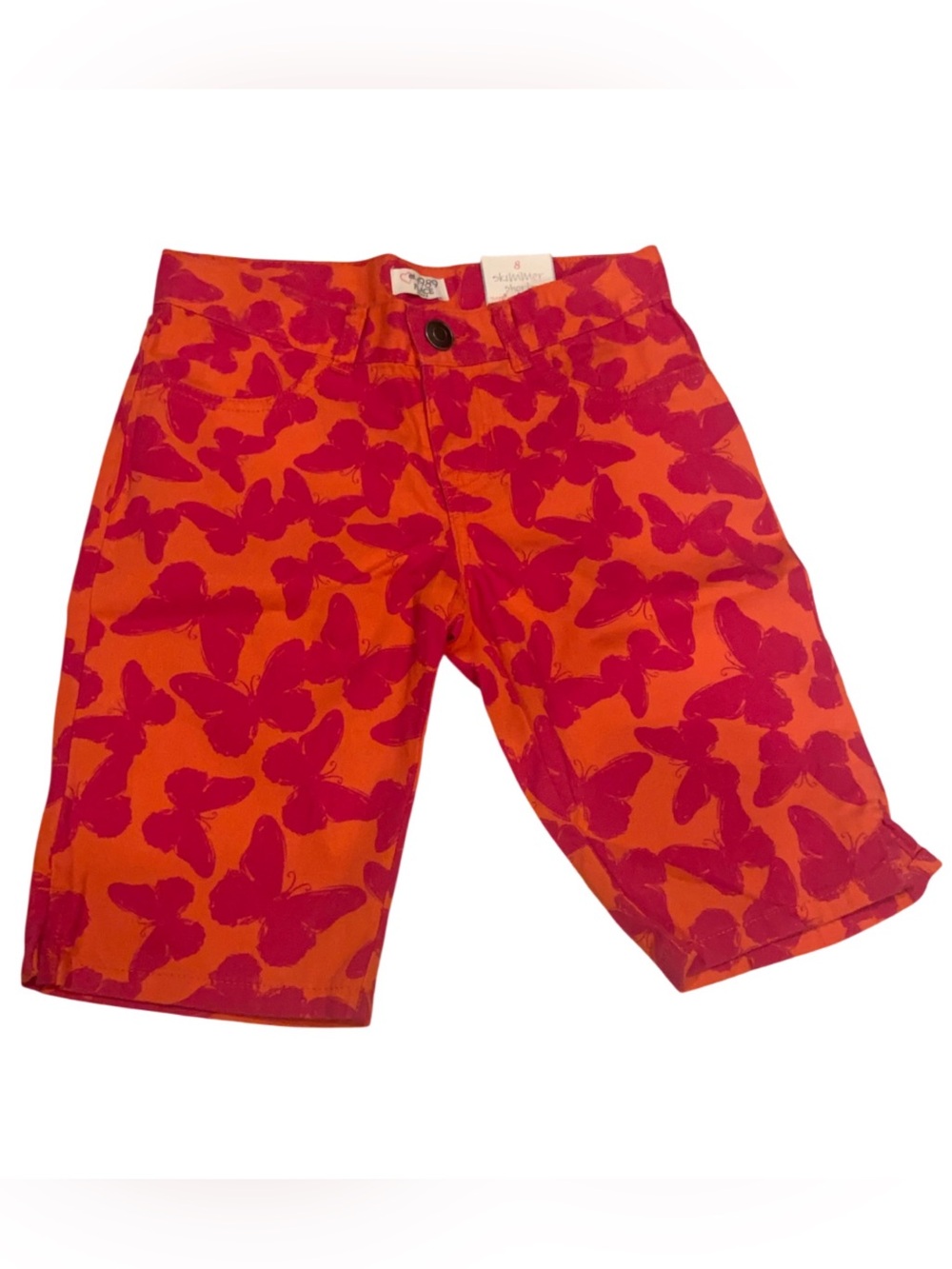 Childrens Place Skimmer Shorts Girls Size 8 Butterfly Adjustable Waist Stretch